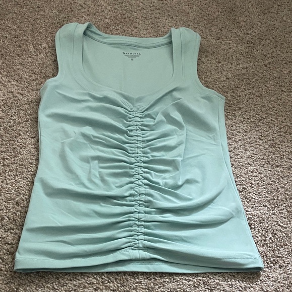 Athleta Light Blue Ruched Tank Top - Picture 1 of 3